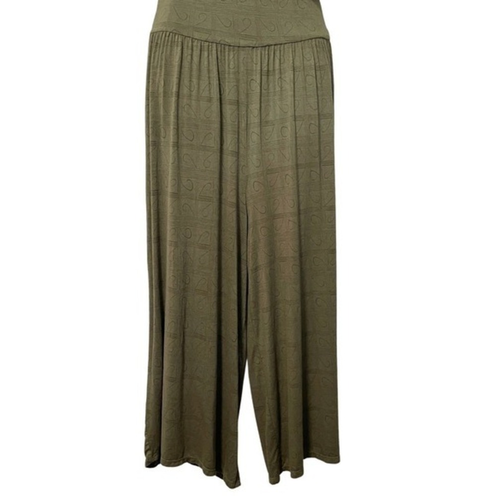 Sundance Jumpsuit Womens XS Green Felicity Cropped Wide Leg Boho Culotte Stretch - Picture 3 of 13